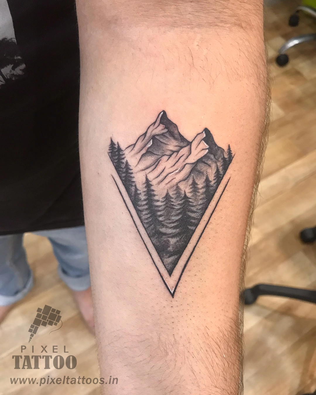 Mountain landscape tattoo Athwa