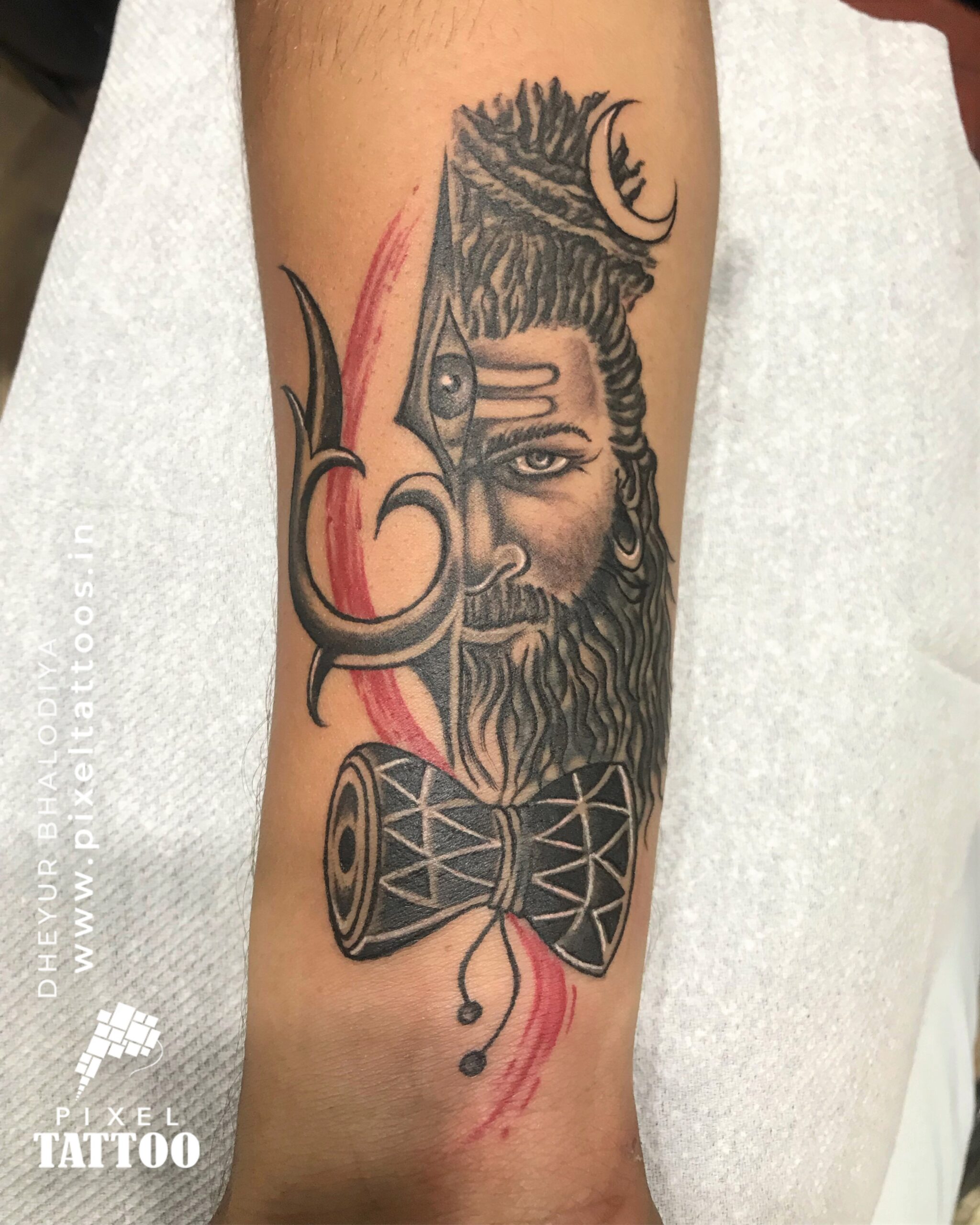 Best Mahadev Tattoo|| Trisul And Om Tattoo Design|| Shiv tattoo||  #JRJstudio - YouTube